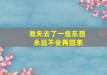 我失去了一些东西 永远不会再回来